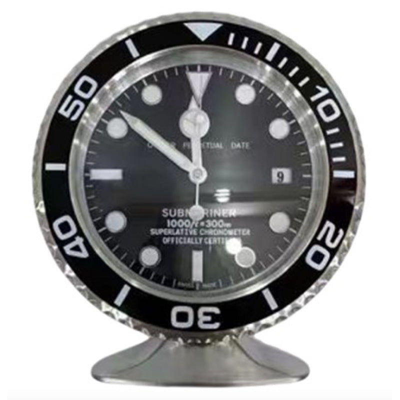 10-Inch Metal Base Wall Clock with Luminous Hands