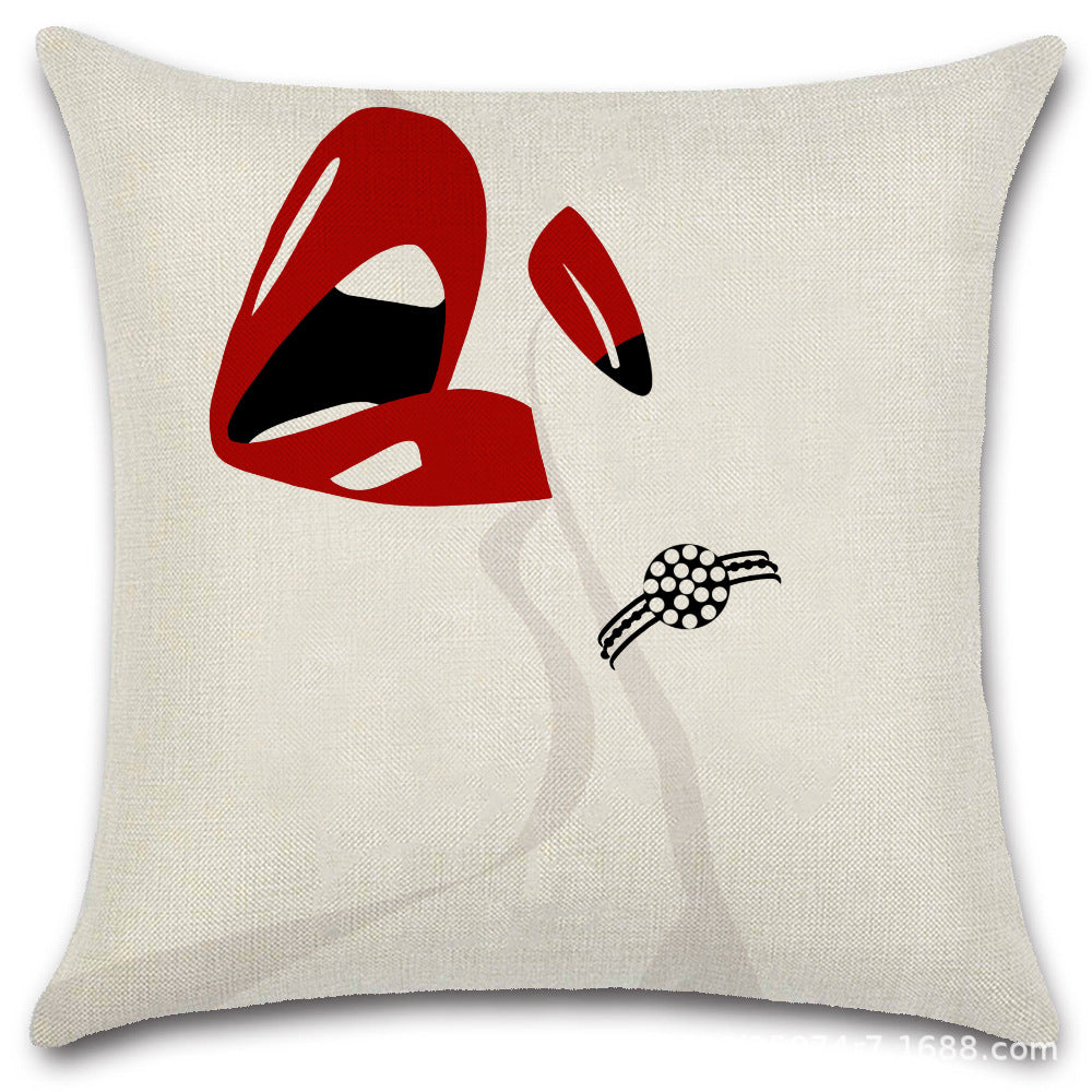 Nordic Pop Fashion Women's Character Pillow Cover