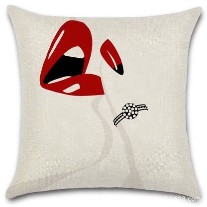 Nordic Pop Fashion Women's Character Pillow Cover