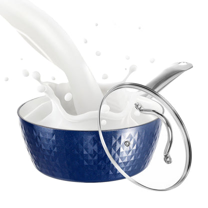 18cm Induction Saucepan with Lid and Non-Stick Coating