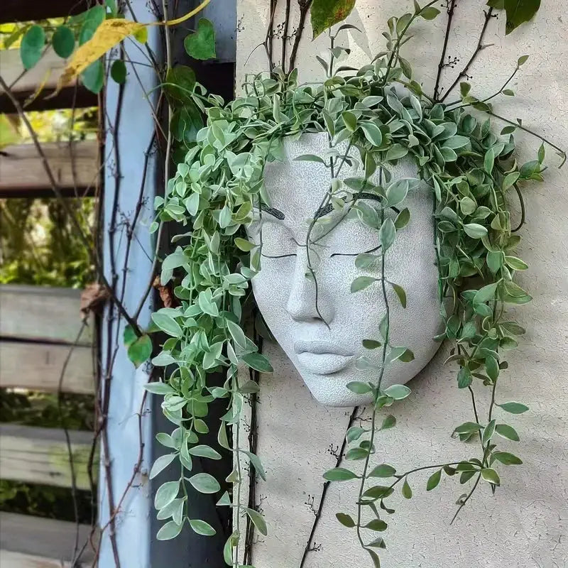 Resin Face Planter Pot for Indoor and Outdoor Decor