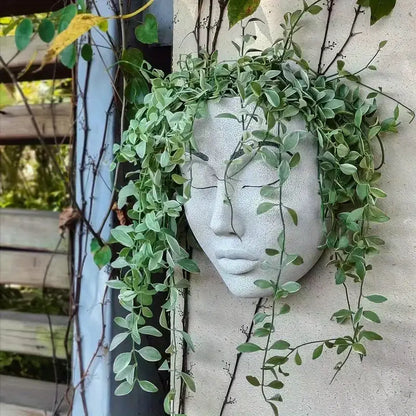 Resin Face Planter Pot for Indoor and Outdoor Decor