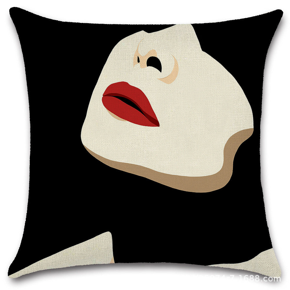 Nordic Pop Fashion Women's Character Pillow Cover
