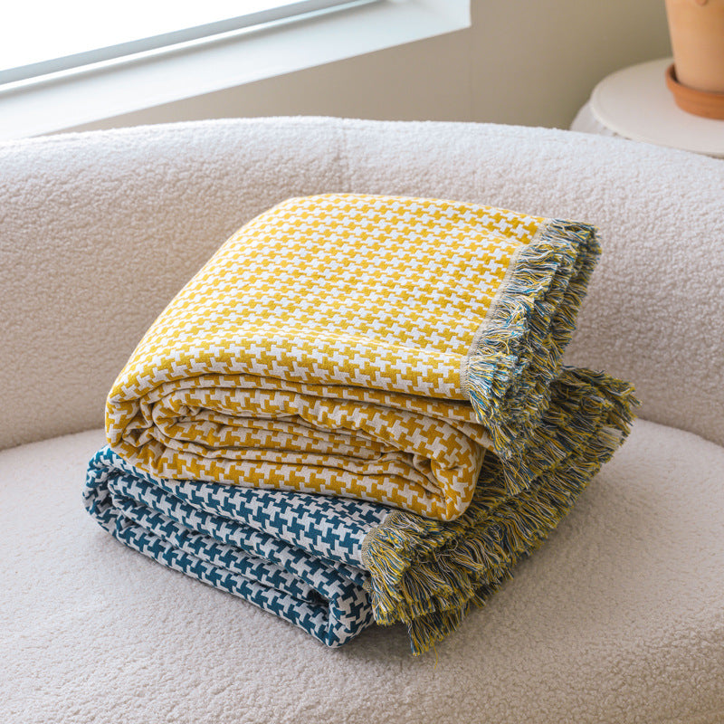 New Cotton Tassel Four-Layer Gauze Blanket for All Seasons