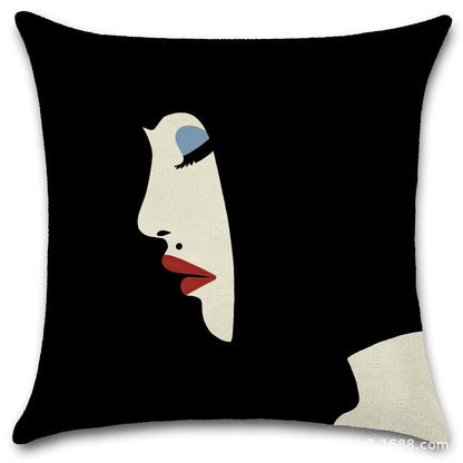 Nordic Pop Fashion Women's Character Pillow Cover