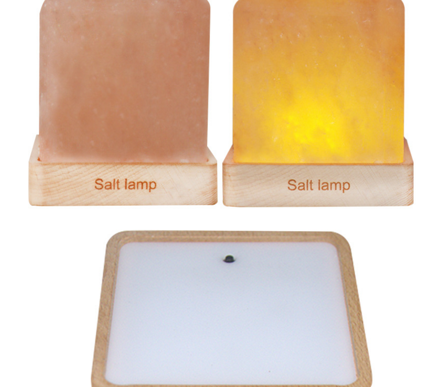 Himalayan Salt Lamp with LED Wooden Base Night Light