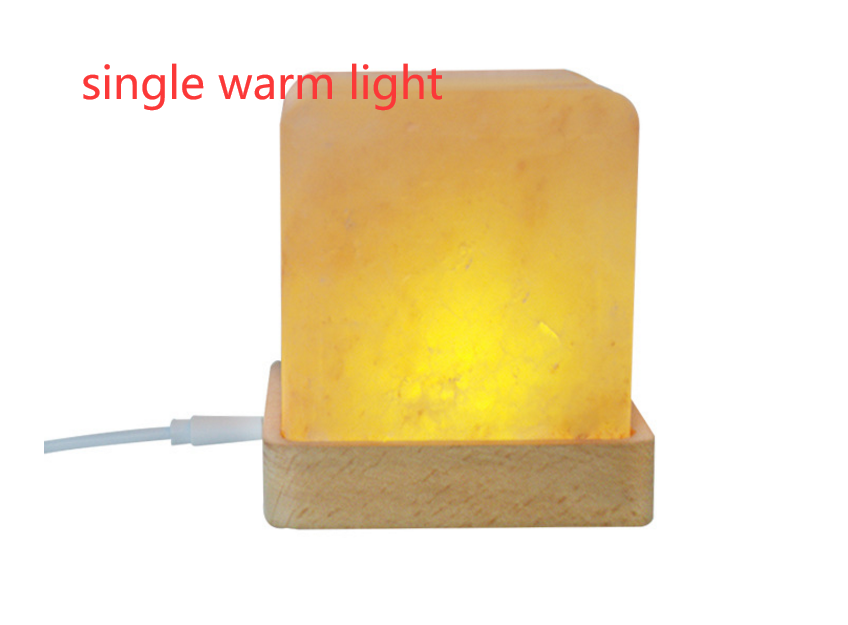 Himalayan Salt Lamp with LED Wooden Base Night Light