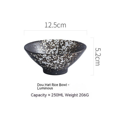 Japanese Ceramic Speaker Rice Bowl for Home Use
