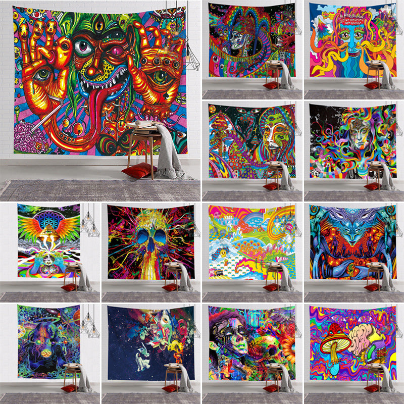 Nordic Style Colorful Psychedelic Wall Tapestry