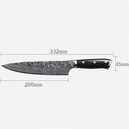 Damascus Chef Knife for Japanese Sushi and Cooking