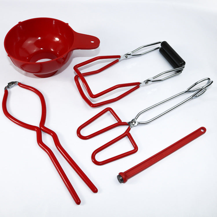 Heat-Resistant Kitchen Tool Set with Jar Gripper