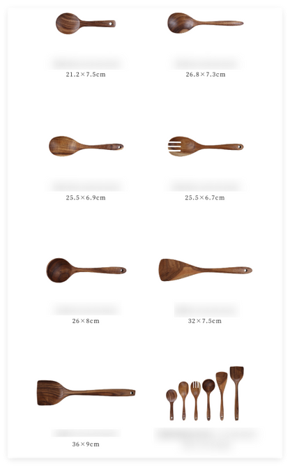 Wholesale 7-Piece Teak Kitchen Utensil Set