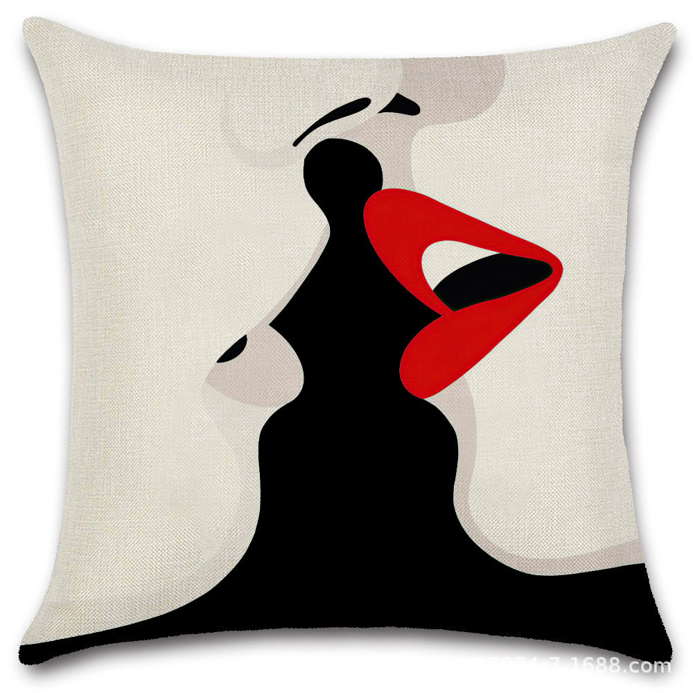Nordic Pop Fashion Women's Character Pillow Cover