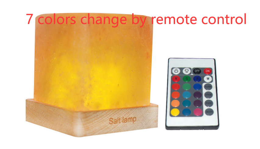 Himalayan Salt Lamp with LED Wooden Base Night Light