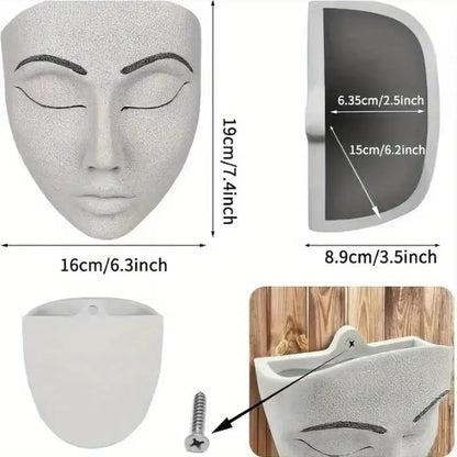 Resin Face Planter Pot for Indoor and Outdoor Decor