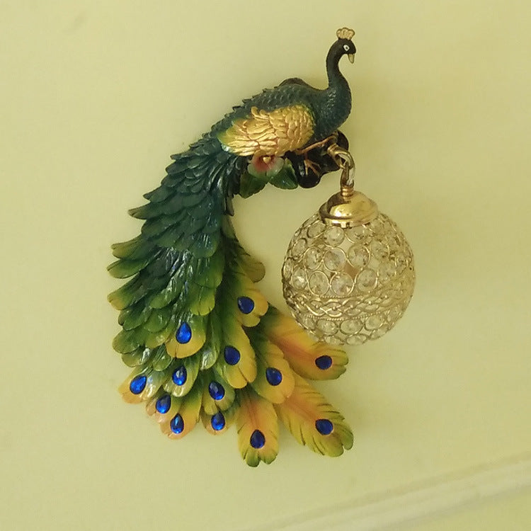 Indoor European Peacock Wall Lamp for TV Background