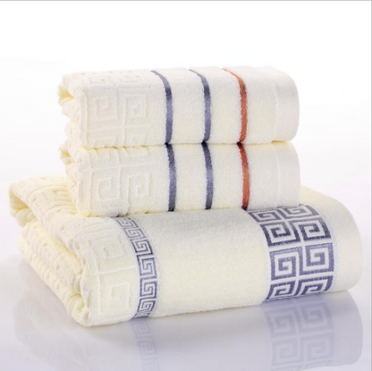 Great Wall Cotton Towel Set with Custom Logo (3 Pieces)