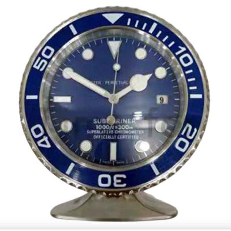 10-Inch Metal Base Wall Clock with Luminous Hands