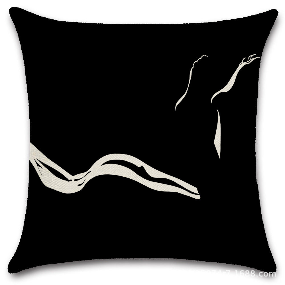 Nordic Pop Fashion Women's Character Pillow Cover