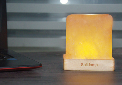 Himalayan Salt Lamp with LED Wooden Base Night Light