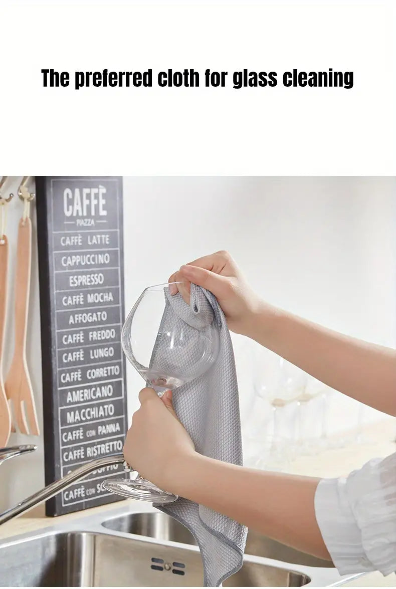 Thickened Absorbent Dishcloth for Kitchen and Glass Use