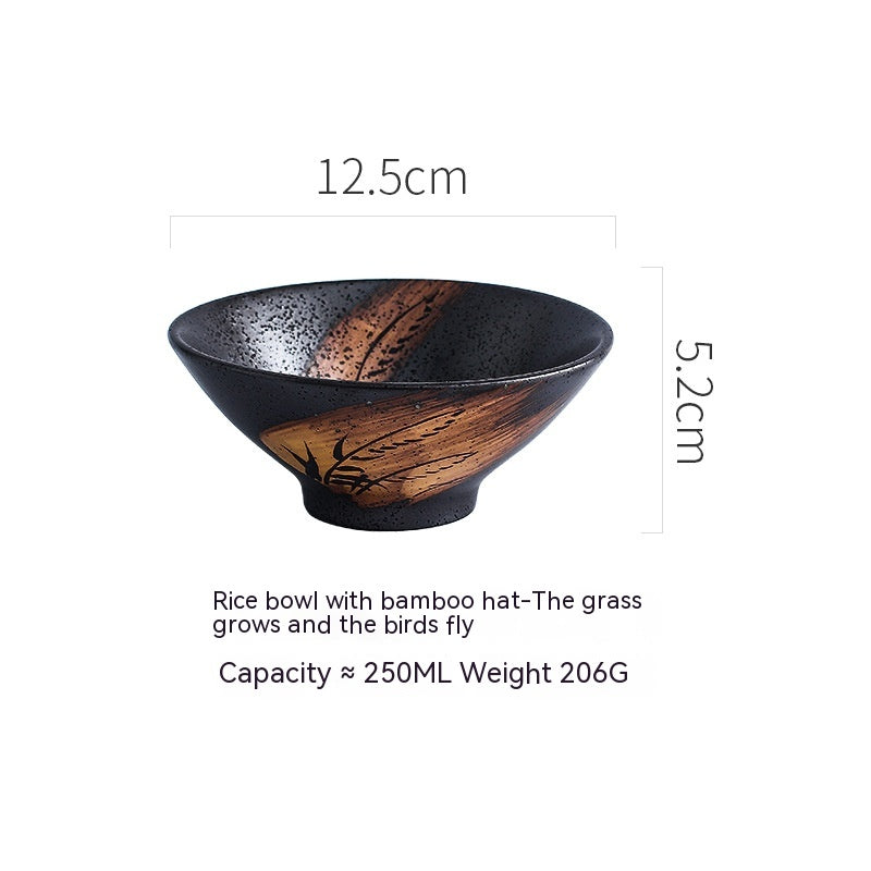 Japanese Ceramic Speaker Rice Bowl for Home Use