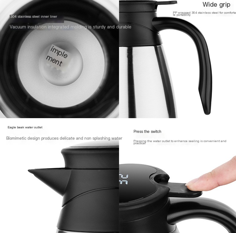 Smart Thermos Coffee Pot - 304 Stainless Steel Vacuum Flask
