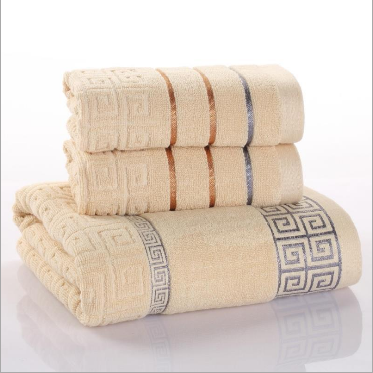 Great Wall Cotton Towel Set with Custom Logo (3 Pieces)