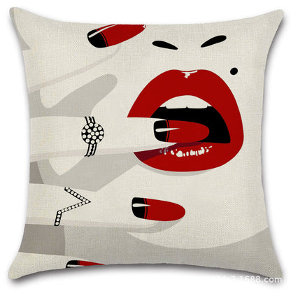 Nordic Pop Fashion Women's Character Pillow Cover