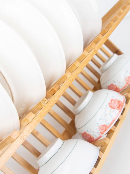 Bamboo Bowl Rack for Kitchen with Custom Logo