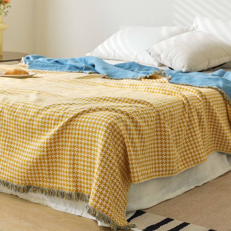 New Cotton Tassel Four-Layer Gauze Blanket for All Seasons