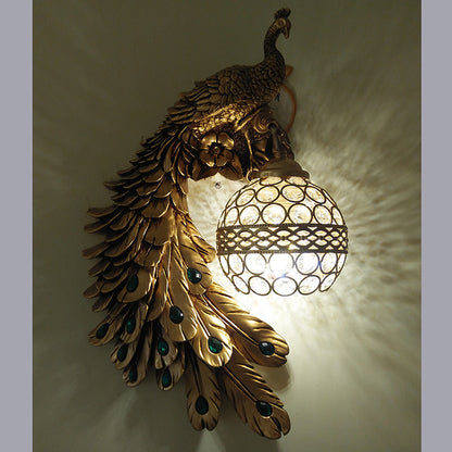 Indoor European Peacock Wall Lamp for TV Background