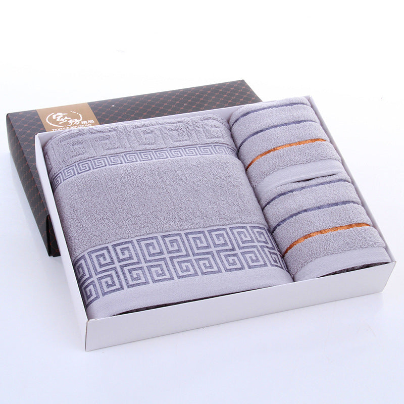 Great Wall Cotton Towel Set with Custom Logo (3 Pieces)