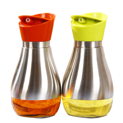 Stainless Steel Rotating Oil Dispenser with Glass Bottle