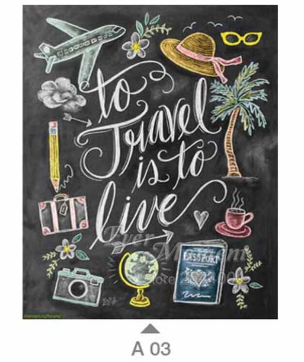 Chalkboard Wall Mural, 5D DIY Diamond Painting Decor