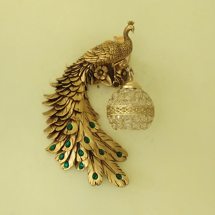 Indoor European Peacock Wall Lamp for TV Background