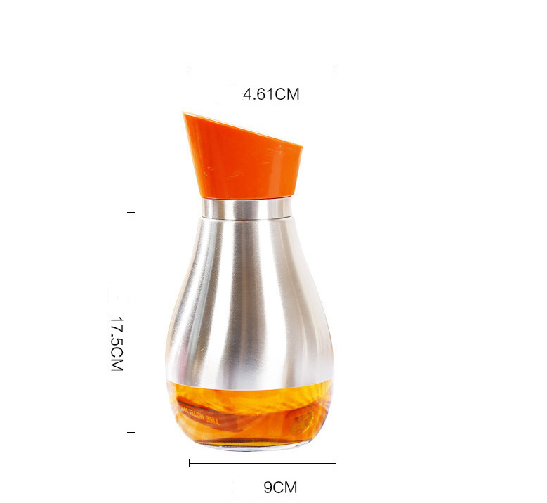 Stainless Steel Rotating Oil Dispenser with Glass Bottle