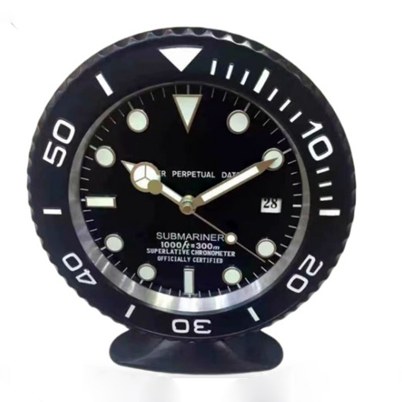 10-Inch Metal Base Wall Clock with Luminous Hands