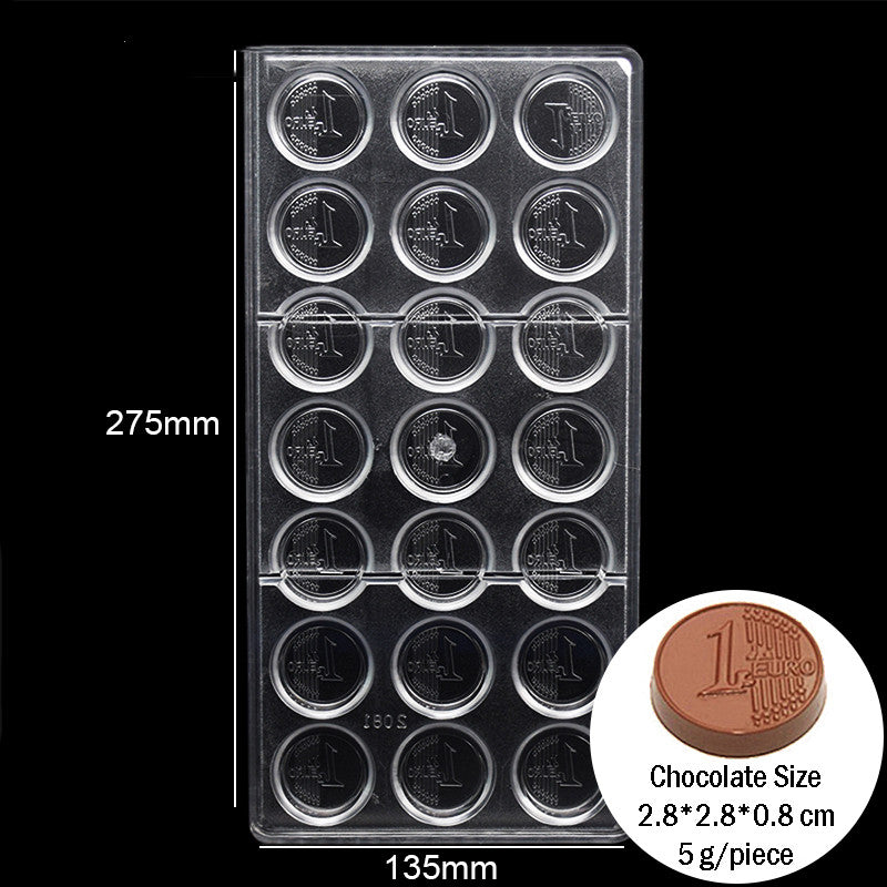 2081 Euro Coin PE Chocolate Mold for Baking Tools