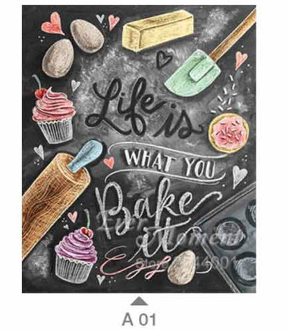 Chalkboard Wall Mural, 5D DIY Diamond Painting Decor