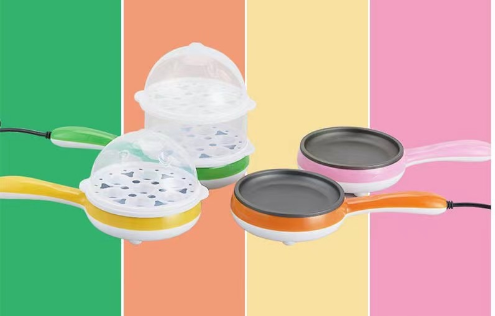 Electric Non-Stick Pan and Steamer for Eggs