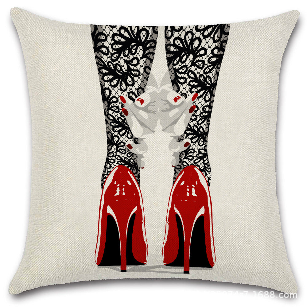 Nordic Pop Fashion Women's Character Pillow Cover