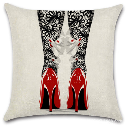 Nordic Pop Fashion Women's Character Pillow Cover