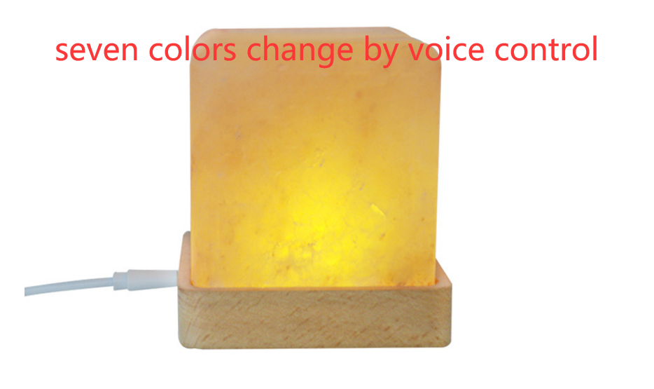 Himalayan Salt Lamp with LED Wooden Base Night Light