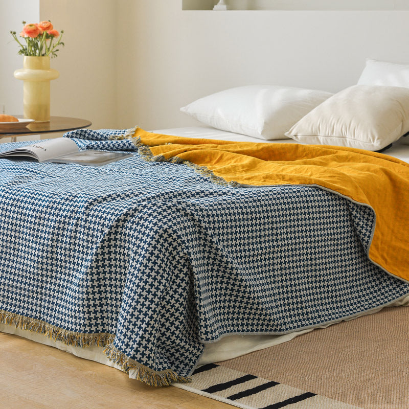 New Cotton Tassel Four-Layer Gauze Blanket for All Seasons
