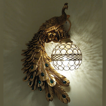 Indoor European Peacock Wall Lamp for TV Background