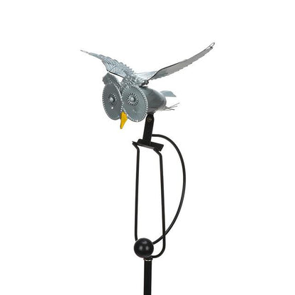 Metal Owl and Eagle Garden Stake Outdoor Decor Art