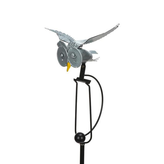Metal Owl and Eagle Garden Stake Outdoor Decor Art