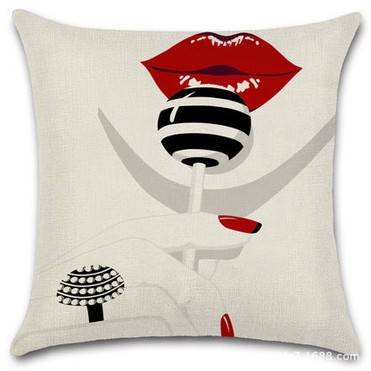 Nordic Pop Fashion Women's Character Pillow Cover