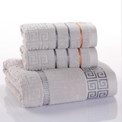 Great Wall Cotton Towel Set with Custom Logo (3 Pieces)